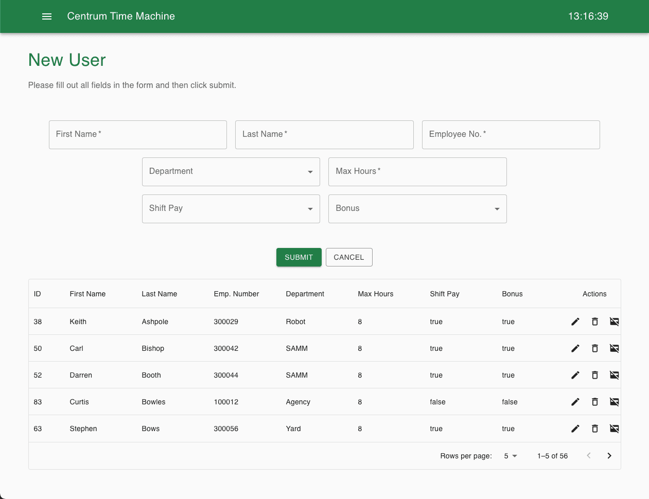 User Management Page